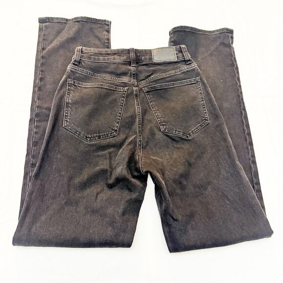Madewell Curvy '90s Straight Black Denim Jeans Zip Fly Size 24 Tall - Picture 5 of 9